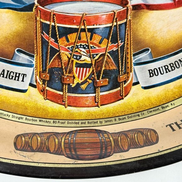 Vintage Jim Beam Metal Tray 1980 Bar Wall Sign Bourbon Whiskey Decor USA - Picture 5 of 9